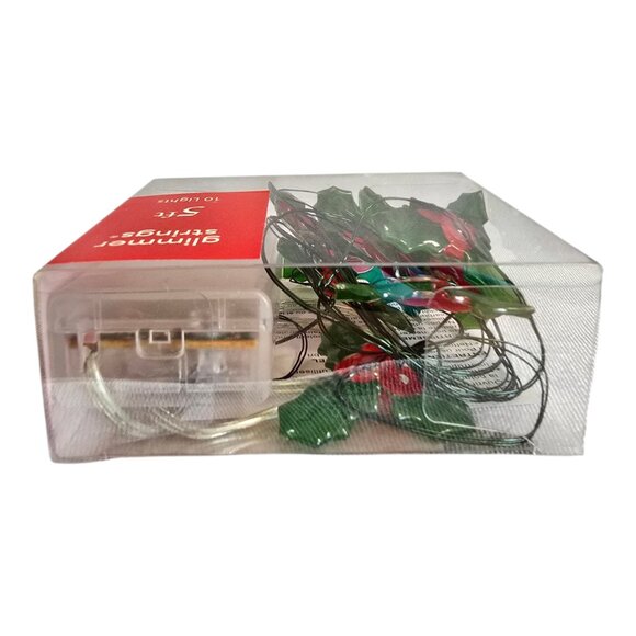 NEW Pier 1 Imports Glimmer Strings Flexible LED Lights Holly Berry 10 Lights 5" - Picture 6 of 7